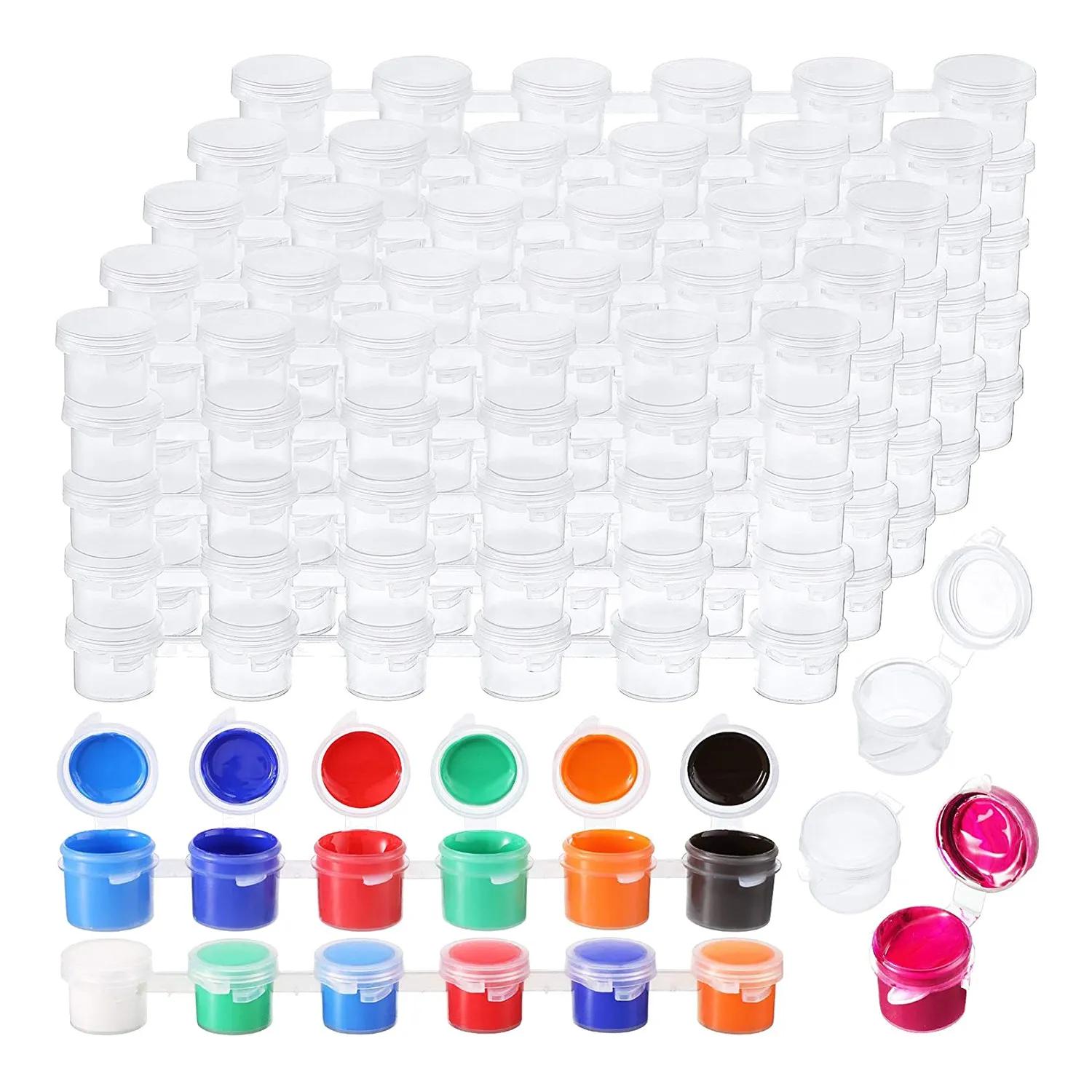 100 스트립 600 냄비, 빈 페인트 스트립 페인트 컵, 투명 플라스틱 보관 용기, 페인팅 공예 용품 (3 ml/0.1 oz)